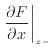 $ \left. \dfrac{\partial F}{\partial x} \right\vert _{x -}$