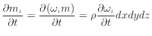 $\displaystyle \frac{\partial m_i}{\partial t} = \frac{\partial (\omega_i m)}{\partial t} = \rho \frac{\partial \omega_i}{\partial t} dxdydz$