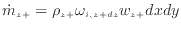 $\displaystyle \dot{m}_{z +}= \rho_{z +}\omega_{i,z+dz} w_{z +}dxdy$