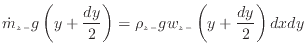 $\displaystyle \dot{m}_{z -}g \left(y + \frac{dy} {2} \right) = \rho_{z -}g w_{z -}\left( y + \frac{dy} {2} \right) dxdy$