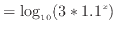 $\displaystyle = \log_{10} ( 3 * 1.1^x )$