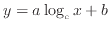 $\displaystyle y = a \log_{c} x + b$