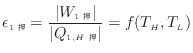 $\displaystyle \epsilon_{1} = \frac{ \vert W_{1 } \vert }{ \vert Q_{1, H } \vert } = f(T_H, T_L)$