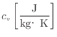 $ c_v \left [\dfrac{\rm J}{\rm kgK} \right ]$