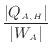 $\displaystyle \frac{ \vert Q_{A, H} \vert }{ \vert W_A \vert }$