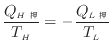 $\displaystyle \frac{ Q_{H } }{ T_H } = - \frac{ Q_{L } }{T_L}$