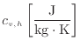 $ c_{v, h} \left [\dfrac{\rm J}{\rm kg \cdot K} \right ]$