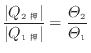 $\displaystyle \frac{ \vert Q_{2 } \vert }{ \vert Q_{1 } \vert } = \frac{\varTheta_2}{\varTheta_1}$