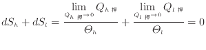 $\displaystyle dS_h + dS_l = \frac{\displaystyle \lim_{Q_{h} \to 0} Q_{h }}{...
...Theta_h} + \frac{\displaystyle \lim_{Q_{l} \to 0} Q_{l }}{\varTheta_l} = 0
$