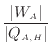 $\displaystyle \frac{ \vert W_A \vert }{ \vert Q_{A, H} \vert }$