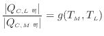 $\displaystyle \frac{ \vert Q_{C, L 可} \vert }{ \vert Q_{C, M 可} \vert } = g(T_M, T_L)$
