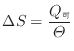 $\displaystyle \Delta S = \frac{Q_可}{\varTheta}$