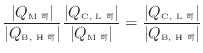 $\displaystyle \frac{ \vert Q_\text{M 可} \vert }{ \vert Q_\text{B, H 可} \ver...
...ert } = \frac{ \vert Q_\text{C, L 可} \vert }{ \vert Q_\text{B, H 可} \vert }$