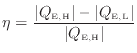 $\displaystyle \eta = \frac{ \vert Q_\mathrm{E, H} \vert - \vert Q_\mathrm{E, L} \vert }{ \vert Q_\mathrm{E, H} \vert }$