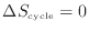 $\displaystyle \Delta S_\mathrm{cycle} = 0$