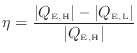 $\displaystyle \eta = \frac{ \vert Q_\mathrm{E, H} \vert - \vert Q_\mathrm{E, L} \vert }{ \vert Q_\mathrm{E, H} \vert }$