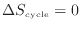 $\displaystyle \Delta S_\mathrm{cycle} = 0$